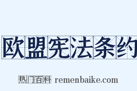 欧盟宪法条约是什么意思的图片